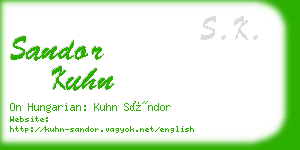 sandor kuhn business card